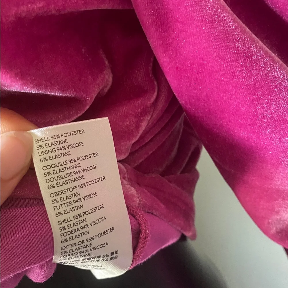 Free People Fuchsia Velvet Blouse